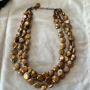 Silpada Bronze Coin Pearl, Smoky Quartz/Sterling Silver